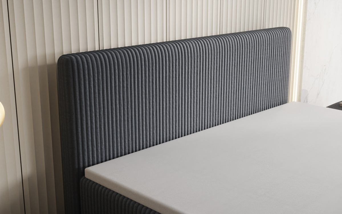 Boxspringbett Kubo King in Cord mit Stauraum