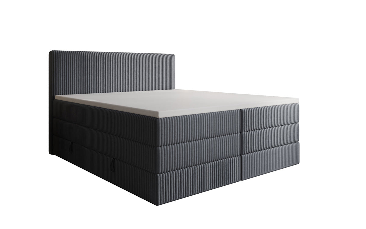 Boxspringbett Kubo King in Cord mit Stauraum