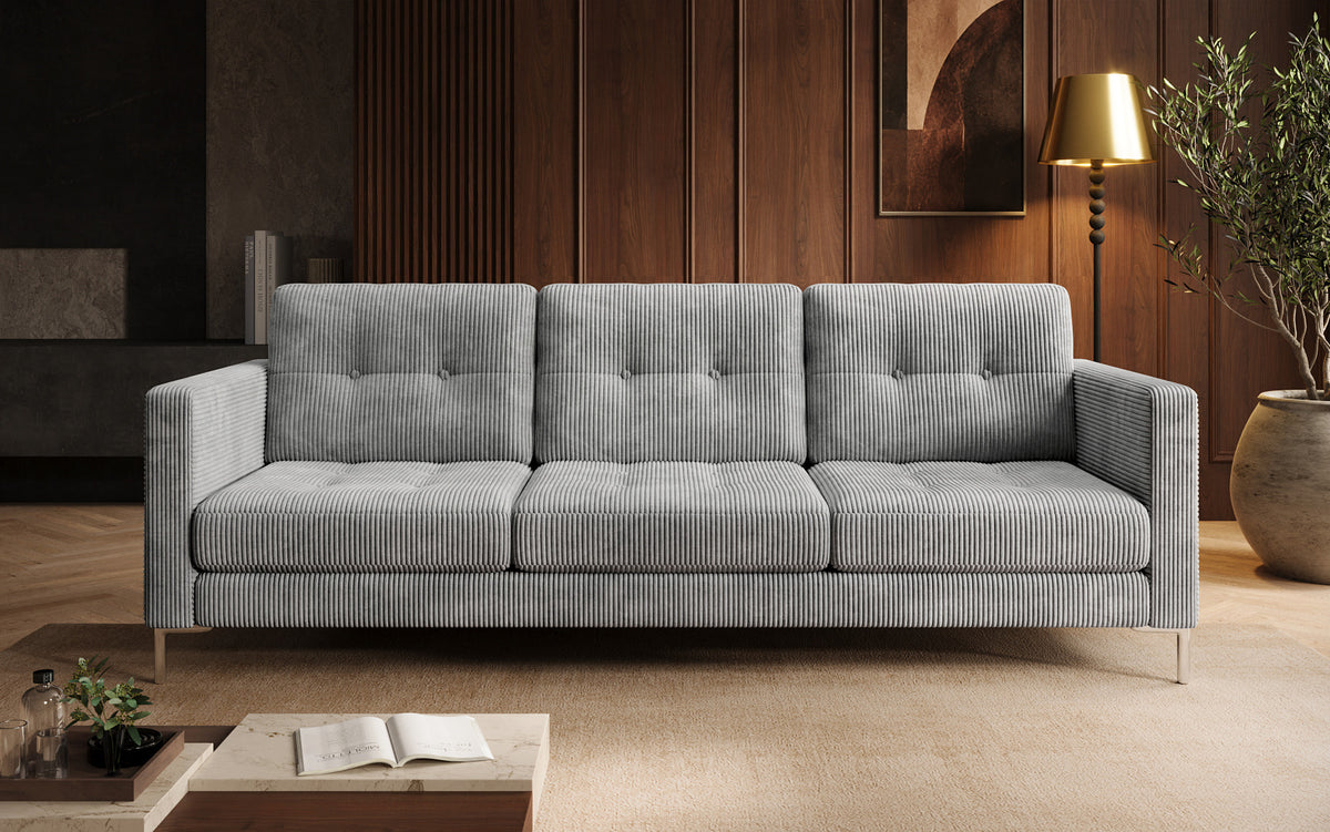 Designer 3 Sitzer Sofa Harvey mit Schlaf- und Klappfunktion in Cord