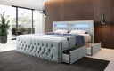 Boxspringbett Menzogna Samt mit LED und Stauraum (2 Schubladen)