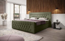 Boxspringbett Diva Bouclé mit USB, LED und 2 Schubalden