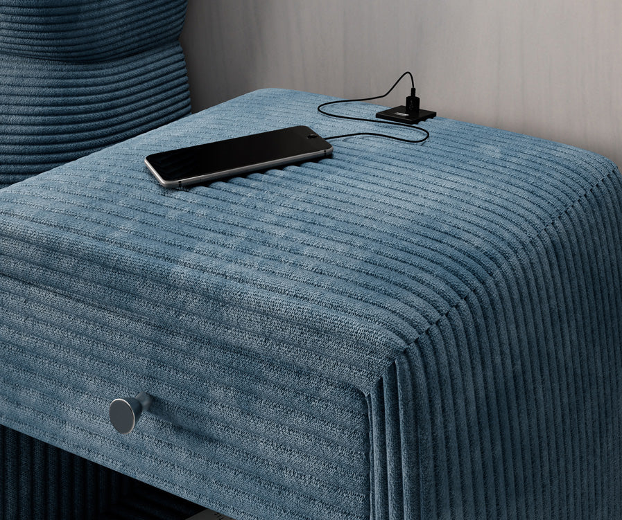 Designer Nachttisch Lilly mit USB Anschluss in Cord