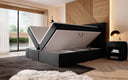 Boxspringbett Sejour Bouclé mit LED u. Stauraum