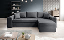 Designer Ecksofa Denver Stoff mit Schlaf- und Klappfunktion