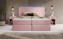 Boxspringbett Voyage mit LED u. Stauraum in Samt