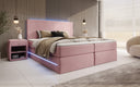 Boxspringbett Voyage mit LED u. Stauraum in Samt