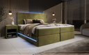 Boxspringbett Voyage mit LED u. Stauraum in Samt