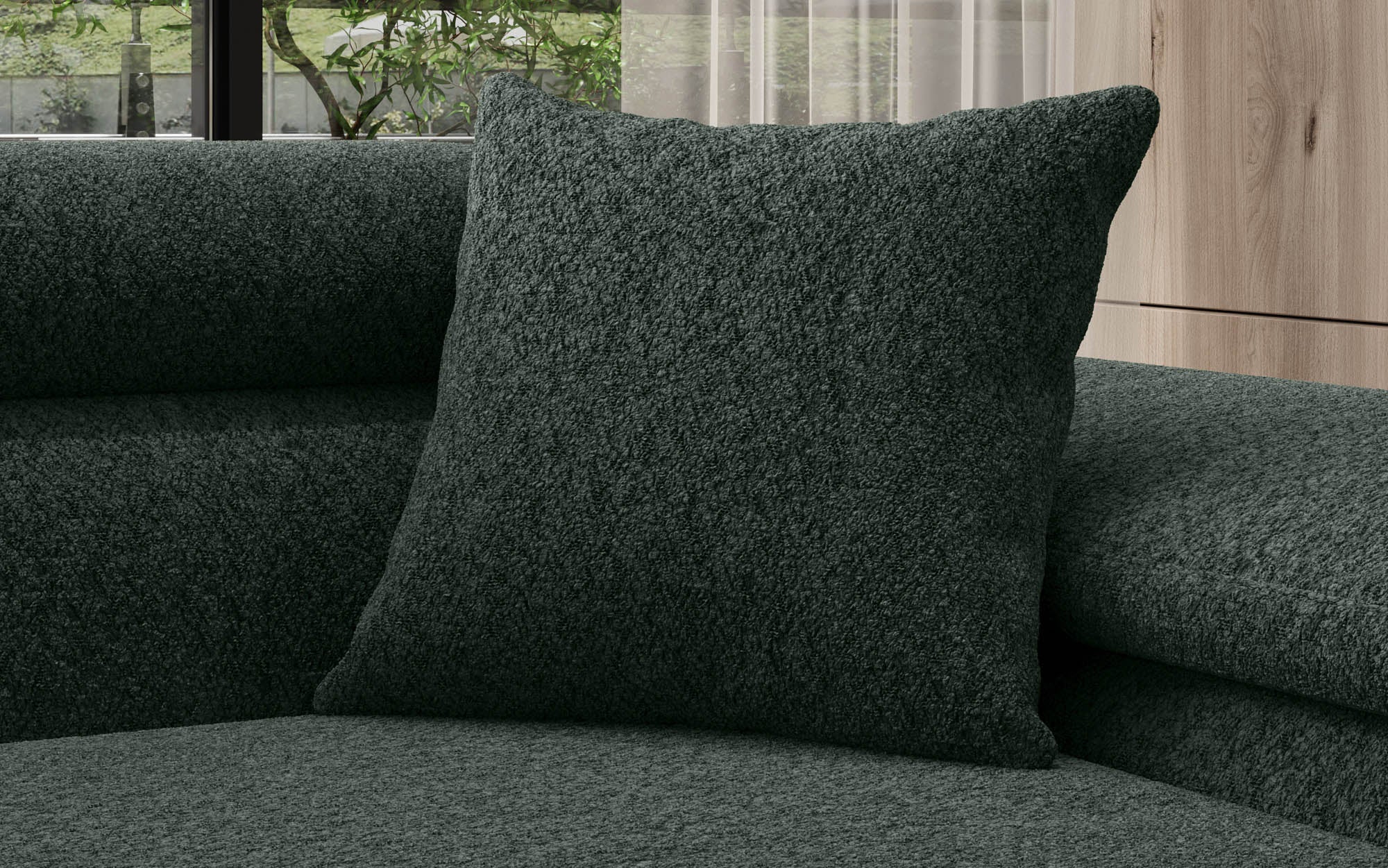 Quadratische Zierkissen Loom 40x40 aus Bouclé