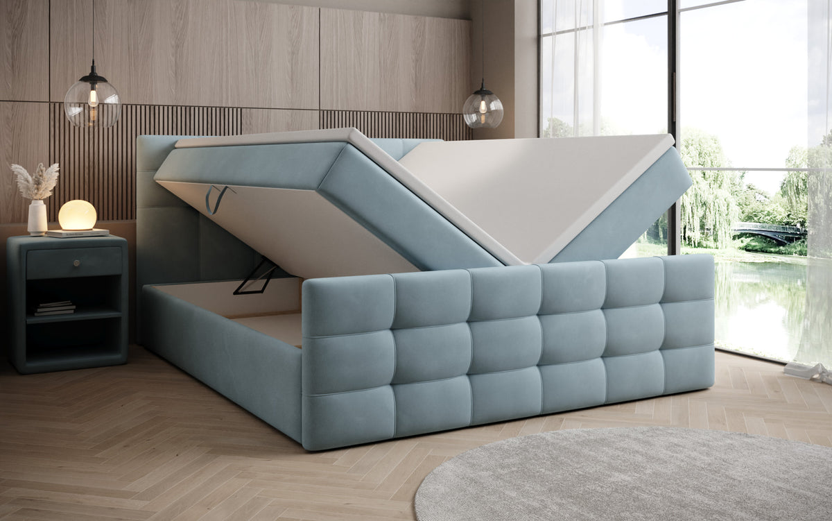 Boxspringbett Luxor Samt mit Stauraum