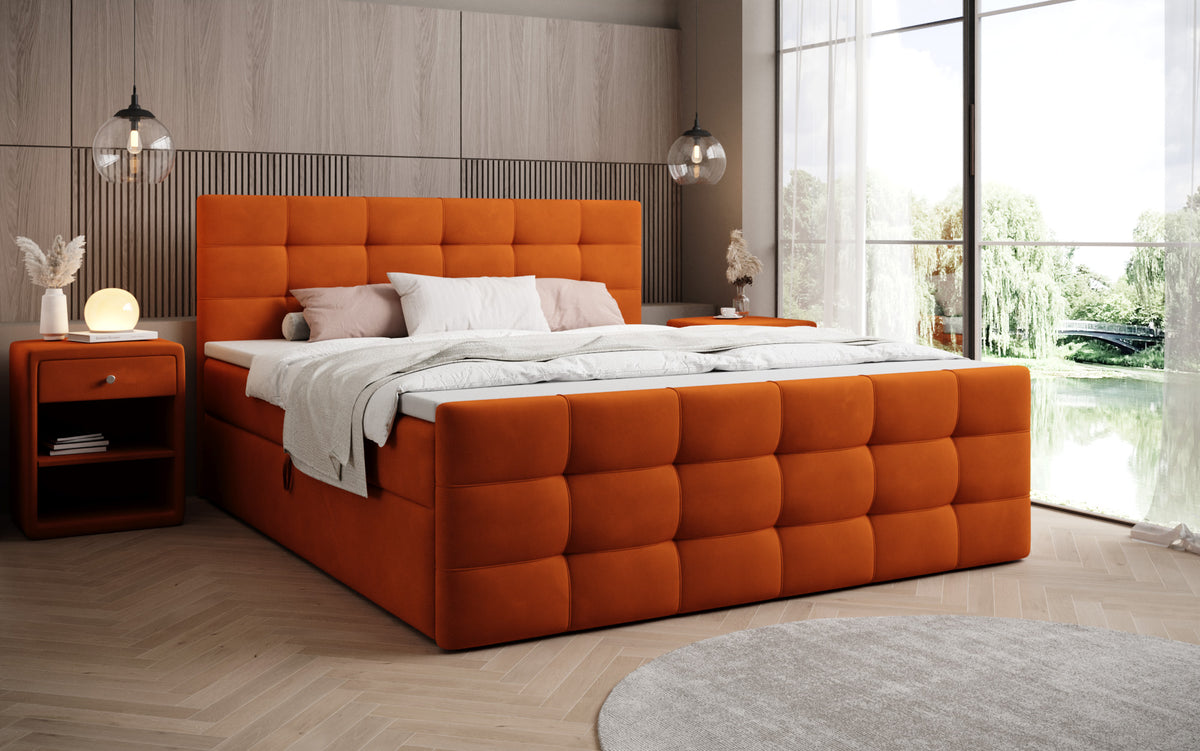 Boxspringbett Luxor Samt mit Stauraum