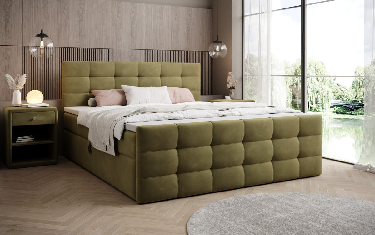 Boxspringbett Luxor Samt mit Stauraum