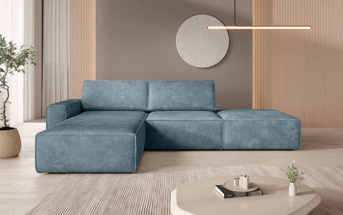 Modulares Ecksofa Yuma mit Beistellhocker aus Cord