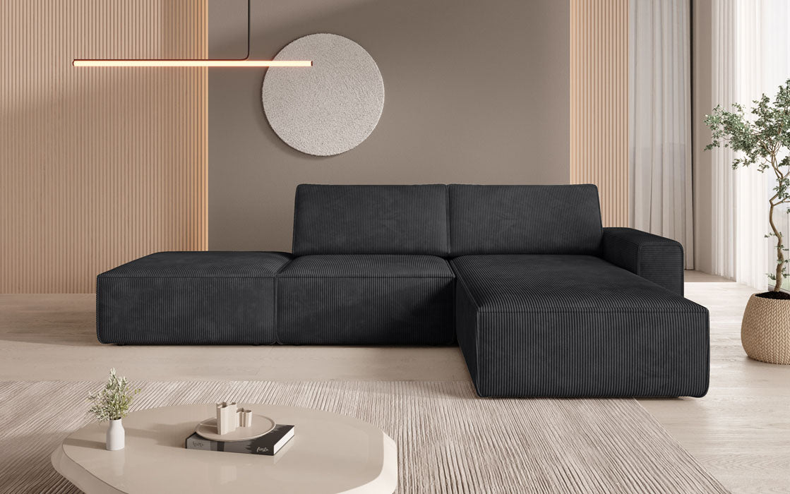 Modulares Ecksofa Yuma mit Beistellhocker aus Cord