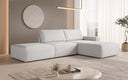 Modulares Ecksofa Yuma mit Beistellhocker aus Bouclé