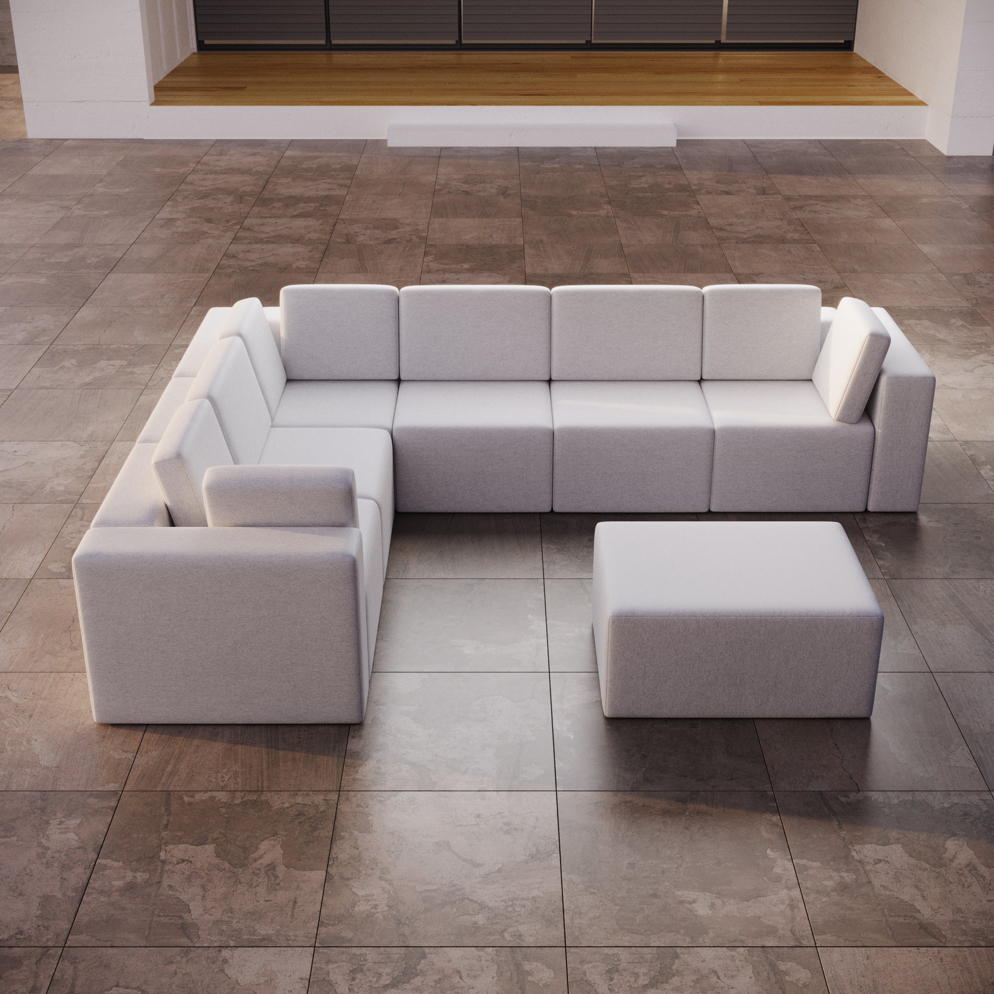 Modulares Gartensofa Eden L Maxi mit Beistellhocker