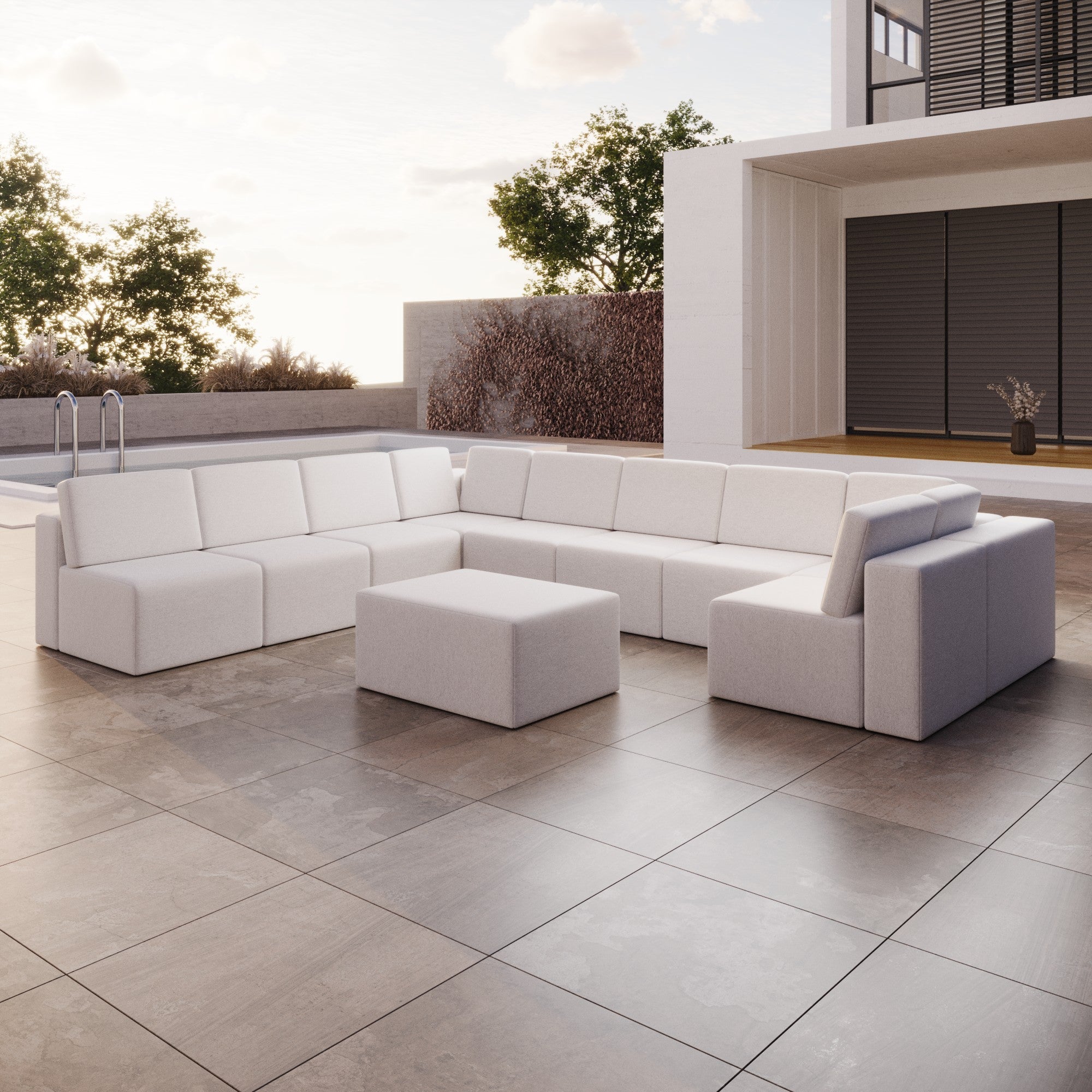 Bezug für Gartensofa Eden U open mit Beistellhocker