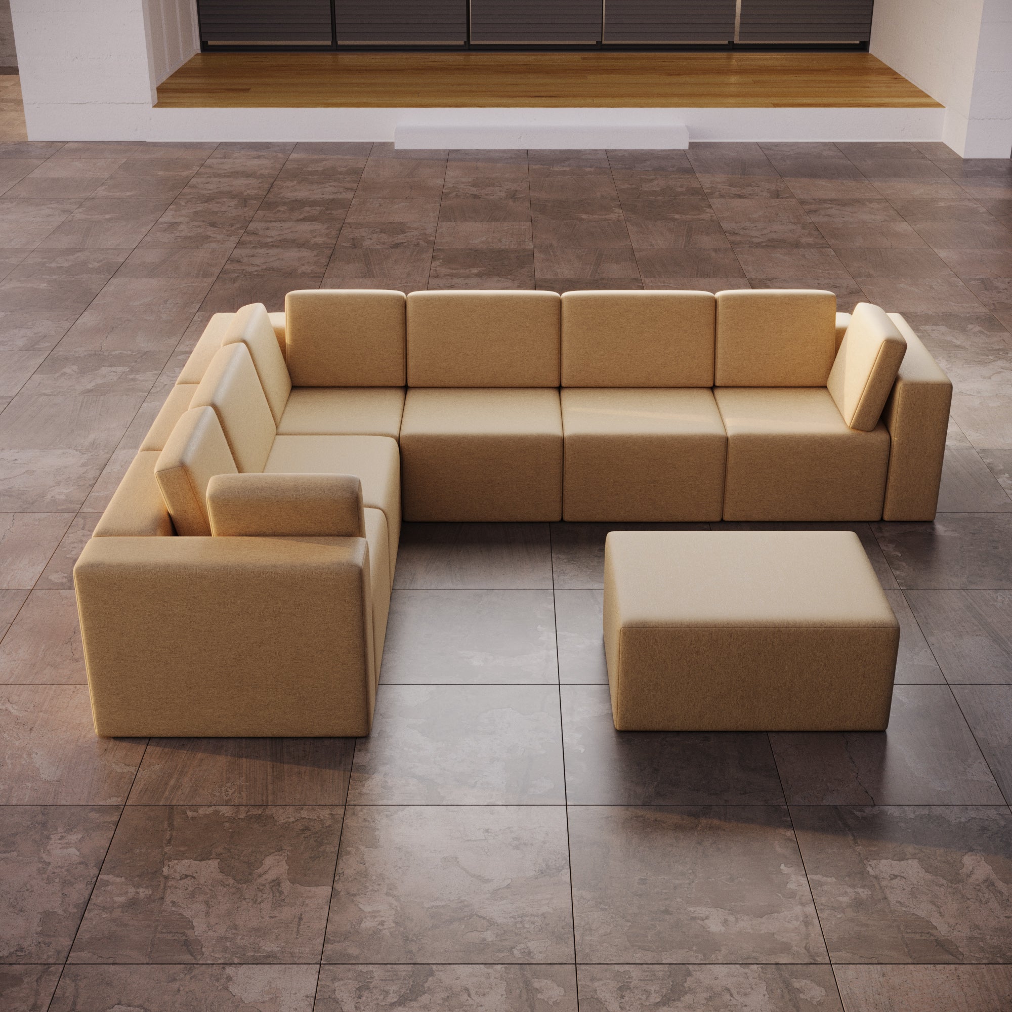 Modulares Gartensofa Eden L Maxi mit Beistellhocker