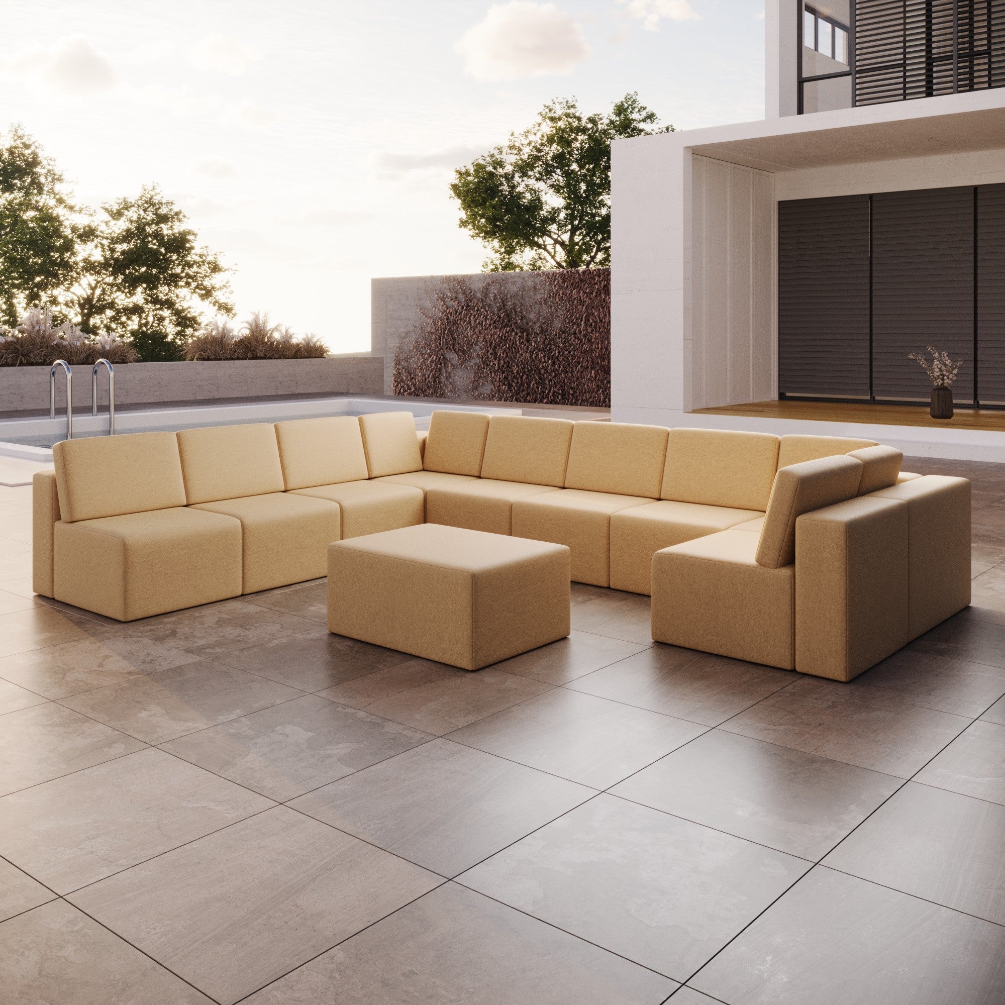 Bezug für Gartensofa Eden U open mit Beistellhocker