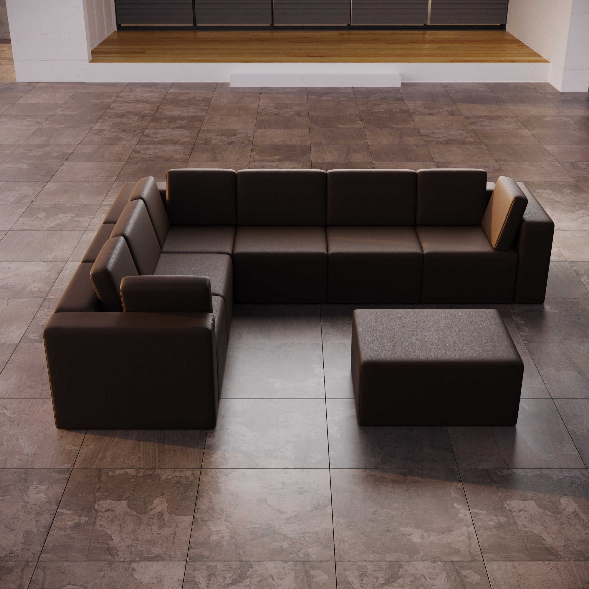 Modulares Gartensofa Eden L Maxi mit Beistellhocker