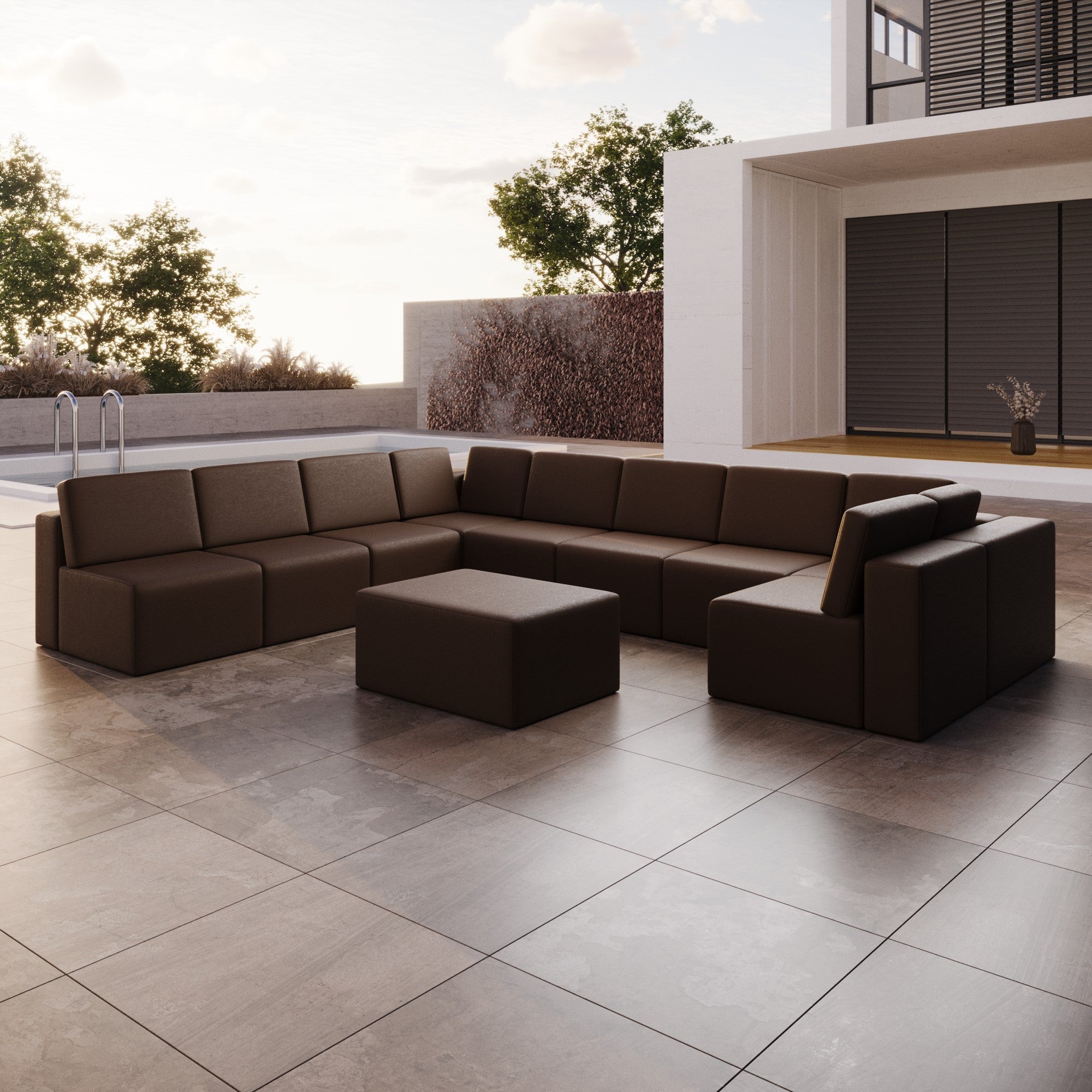 Bezug für Gartensofa Eden U open mit Beistellhocker