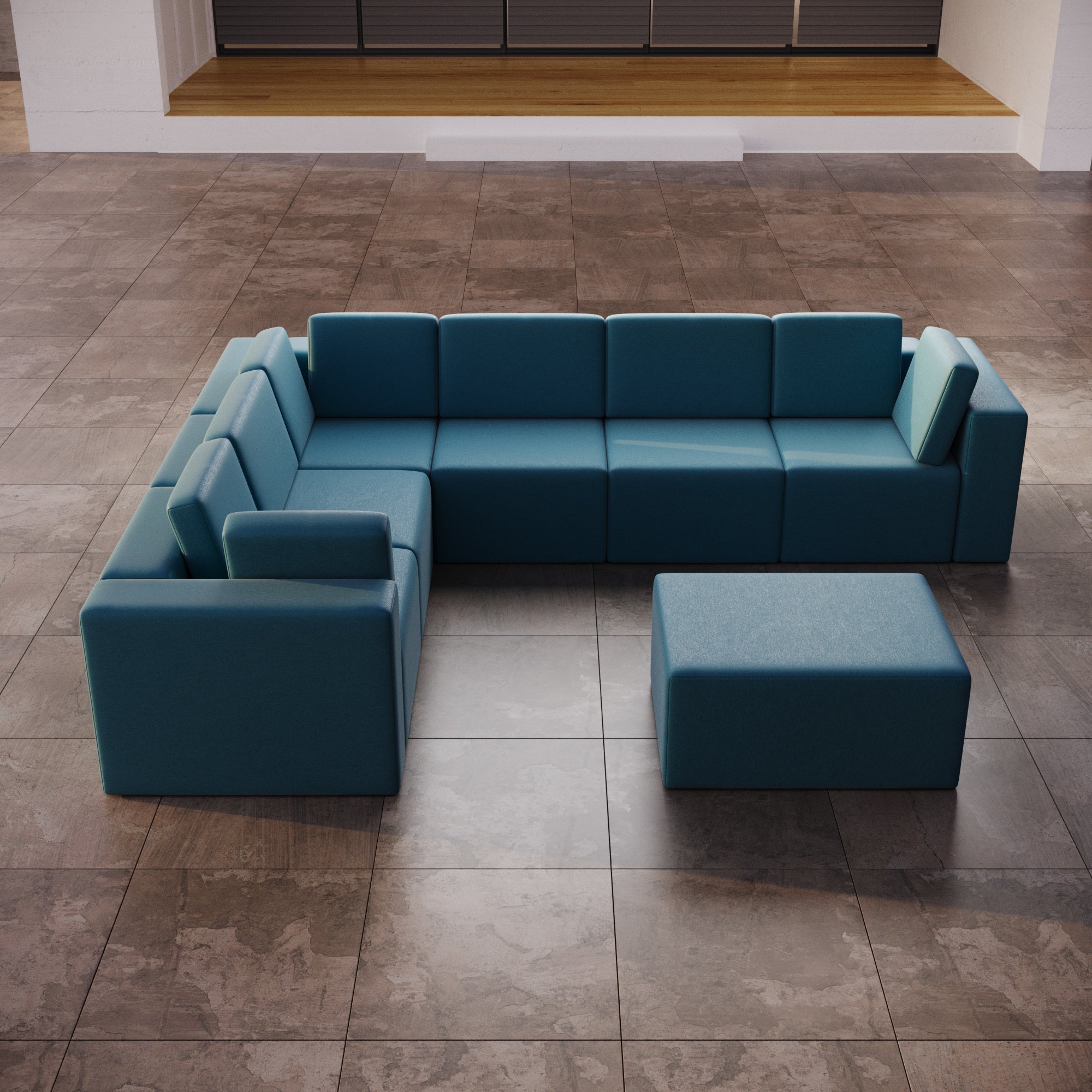 Modulares Gartensofa Eden L Maxi mit Beistellhocker