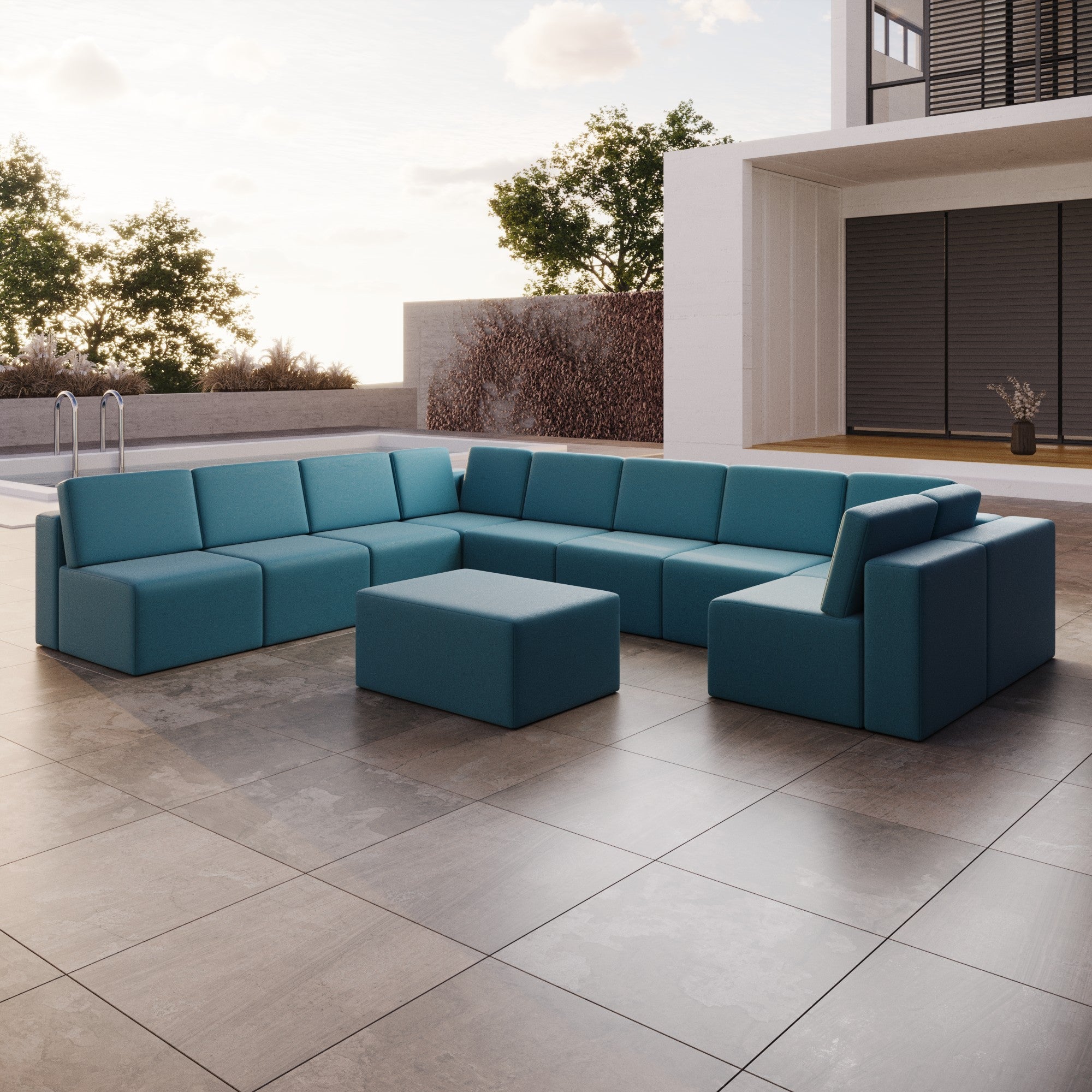 Bezug für Gartensofa Eden U open mit Beistellhocker