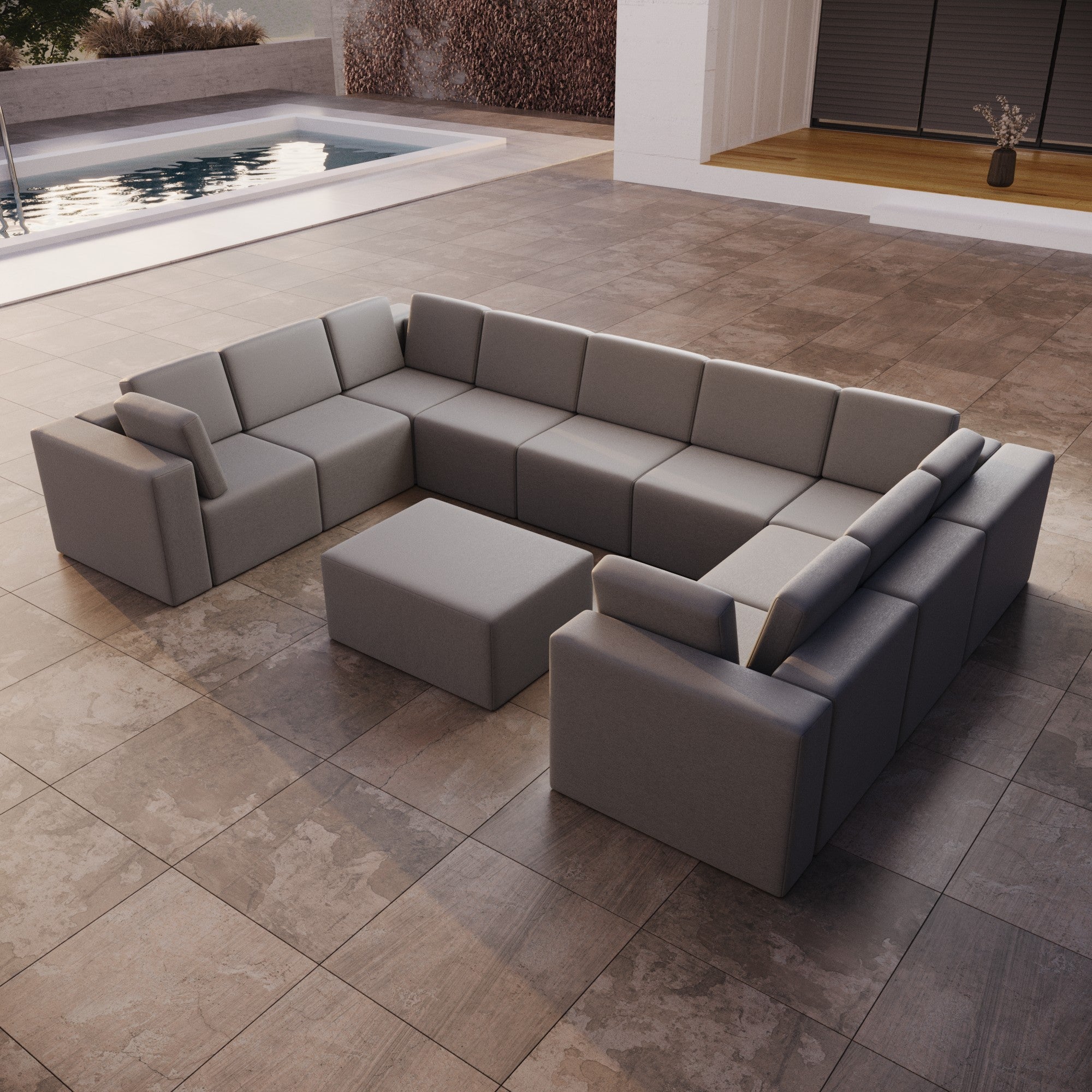 Bezug für Gartensofa Eden U closed mit Beistellhocker