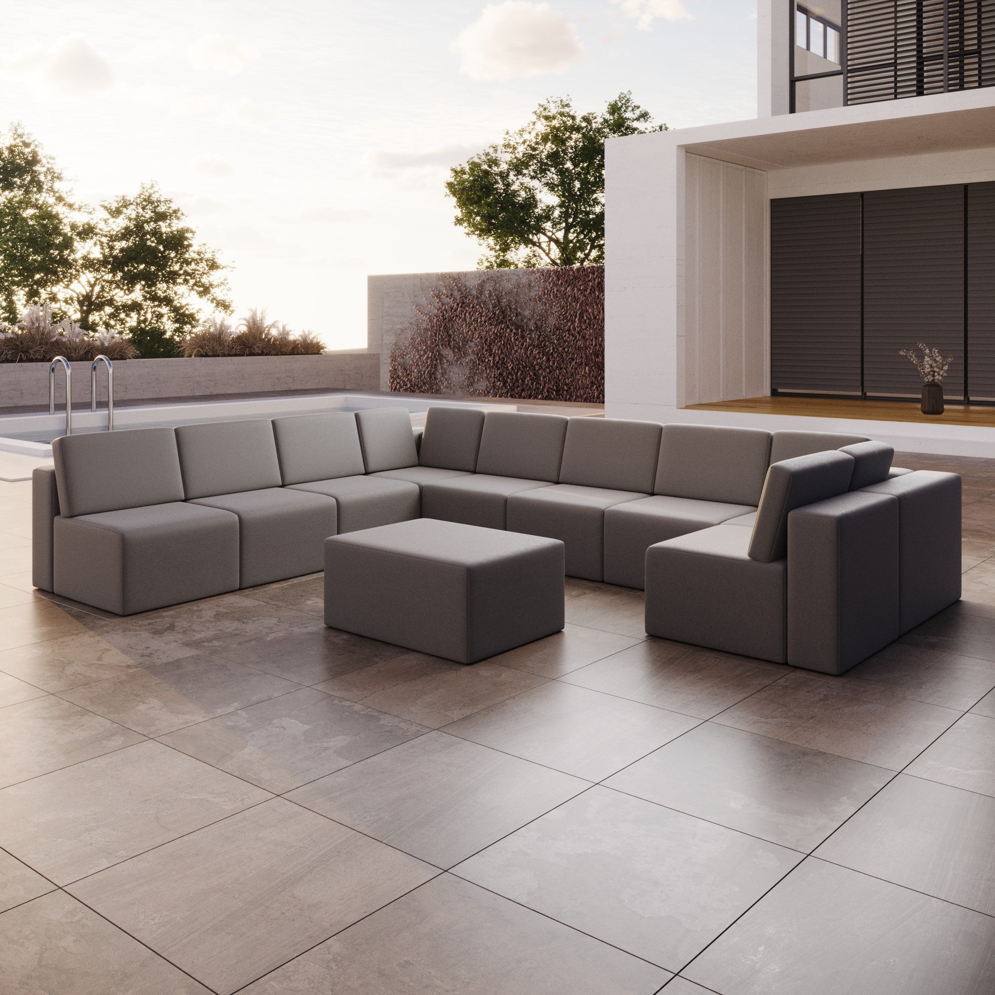 Bezug für Gartensofa Eden U open mit Beistellhocker