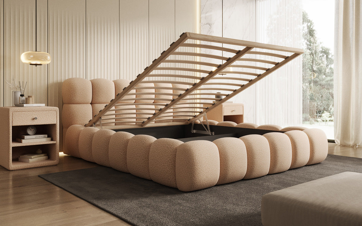 Designer Polsterbett Boston Wild Edition mit Stauraum