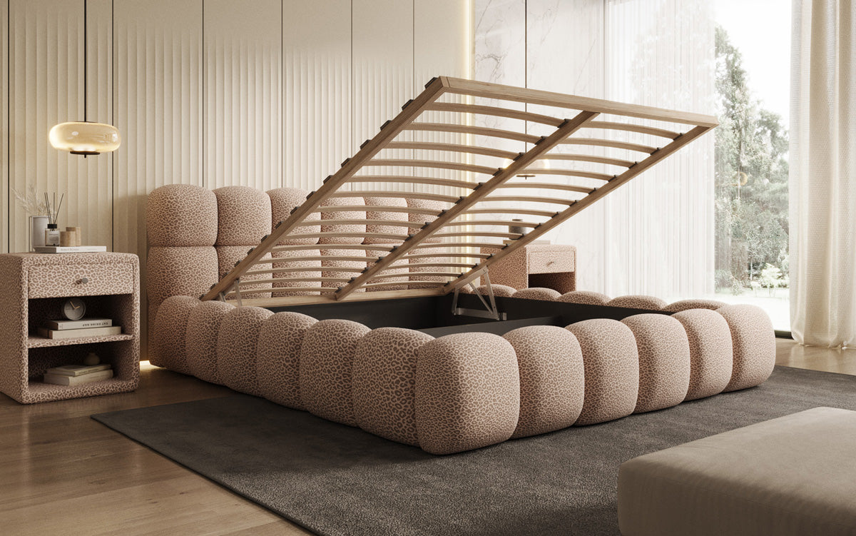 Designer Polsterbett Boston Wild Edition mit Stauraum
