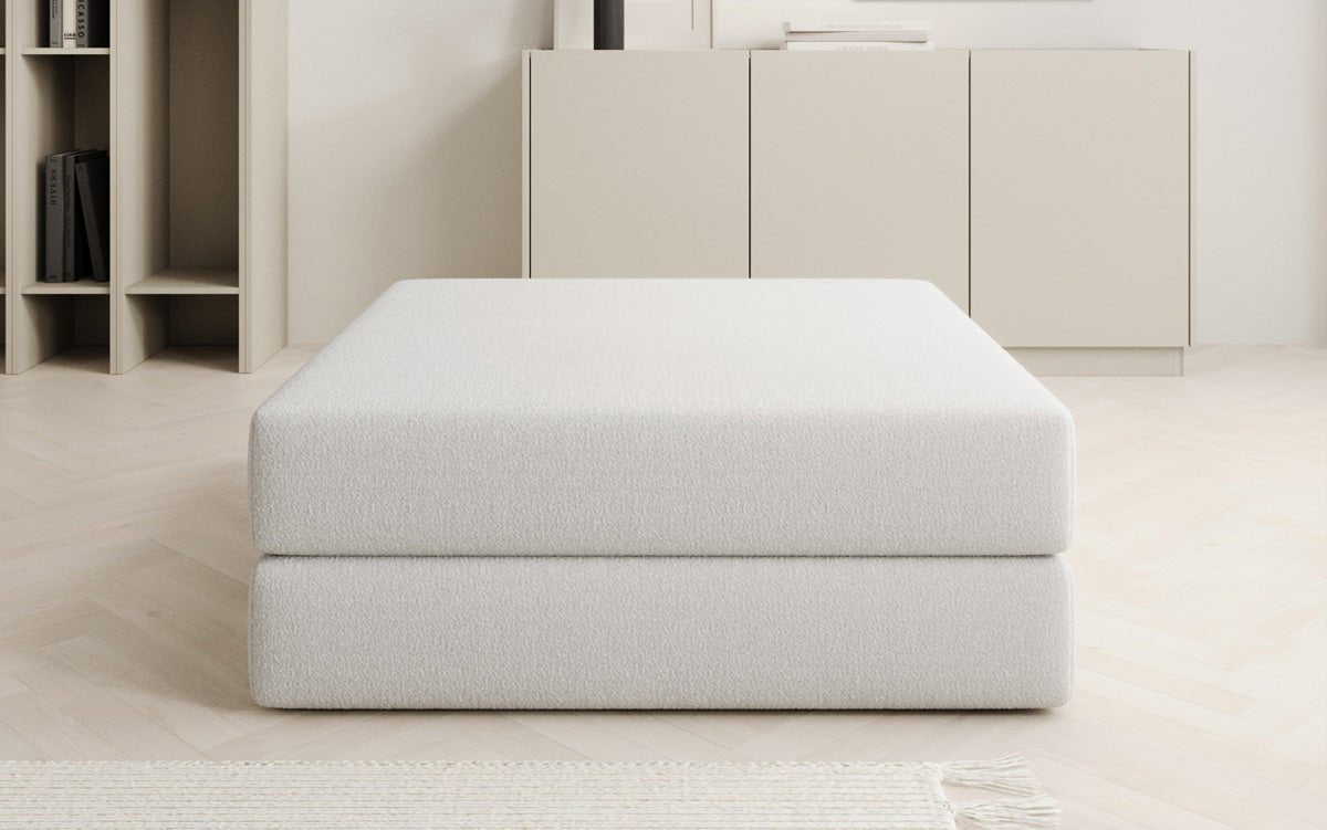 Beistellhocker Lazy in Bouclé