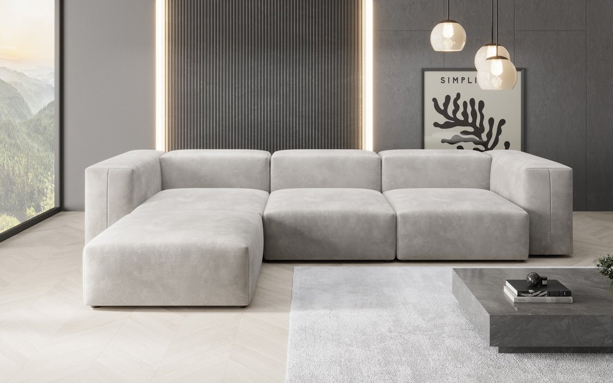 Designer L Sofa Snug in Samt