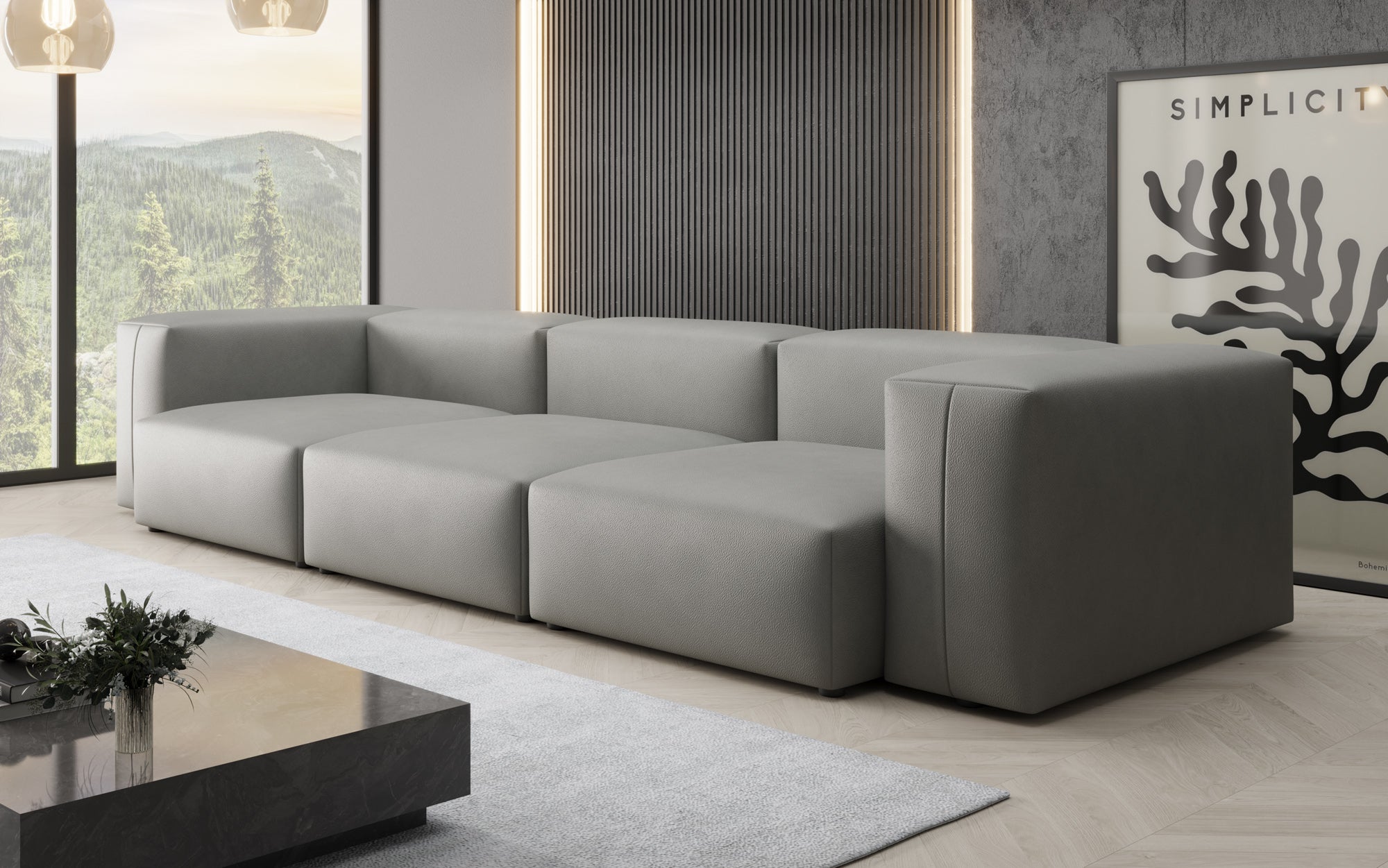 Designer 3 Sitzer Sofa Snug in Echtleder