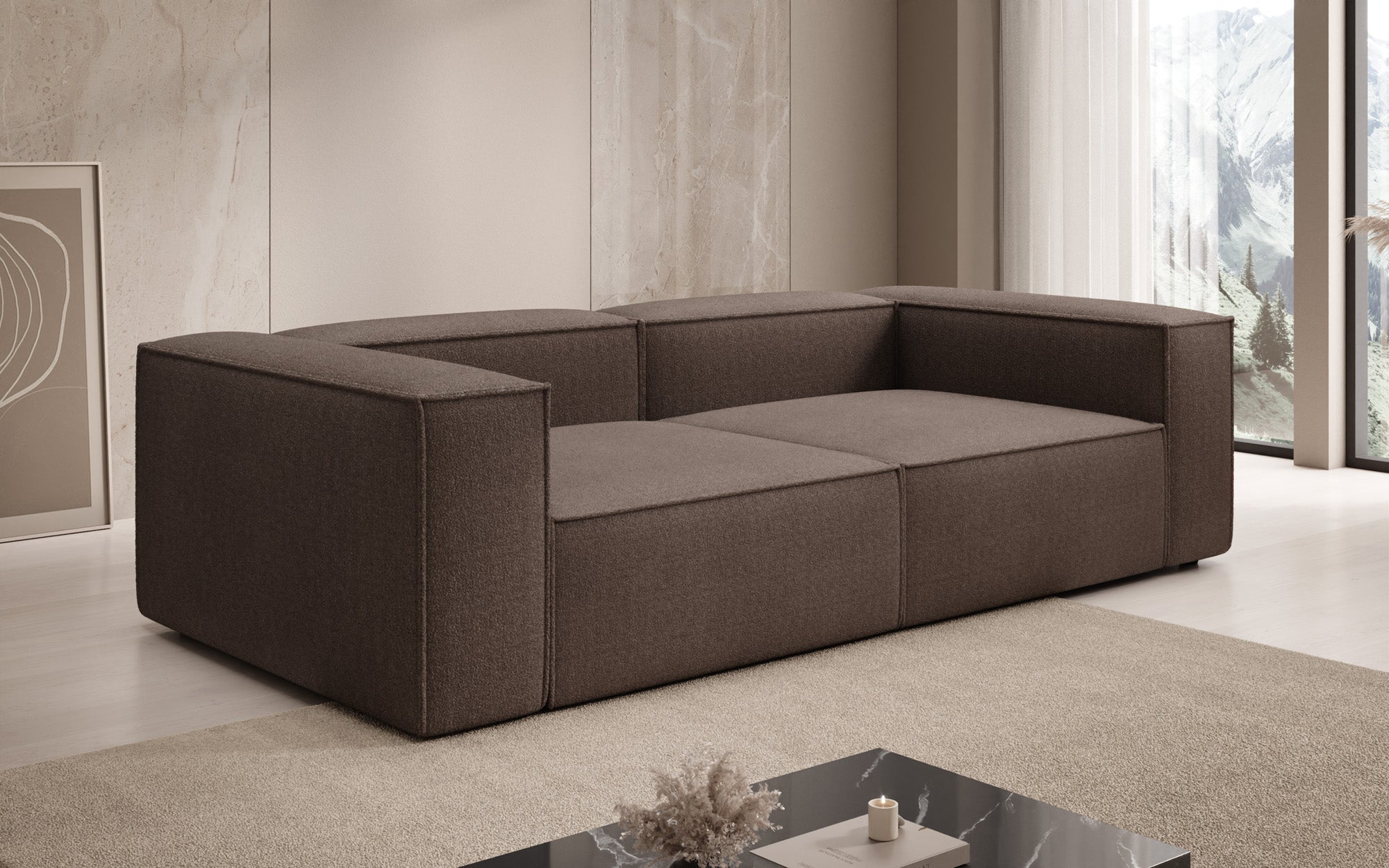 Designer Sofa Lesley 3 Sitzer in Bouclé
