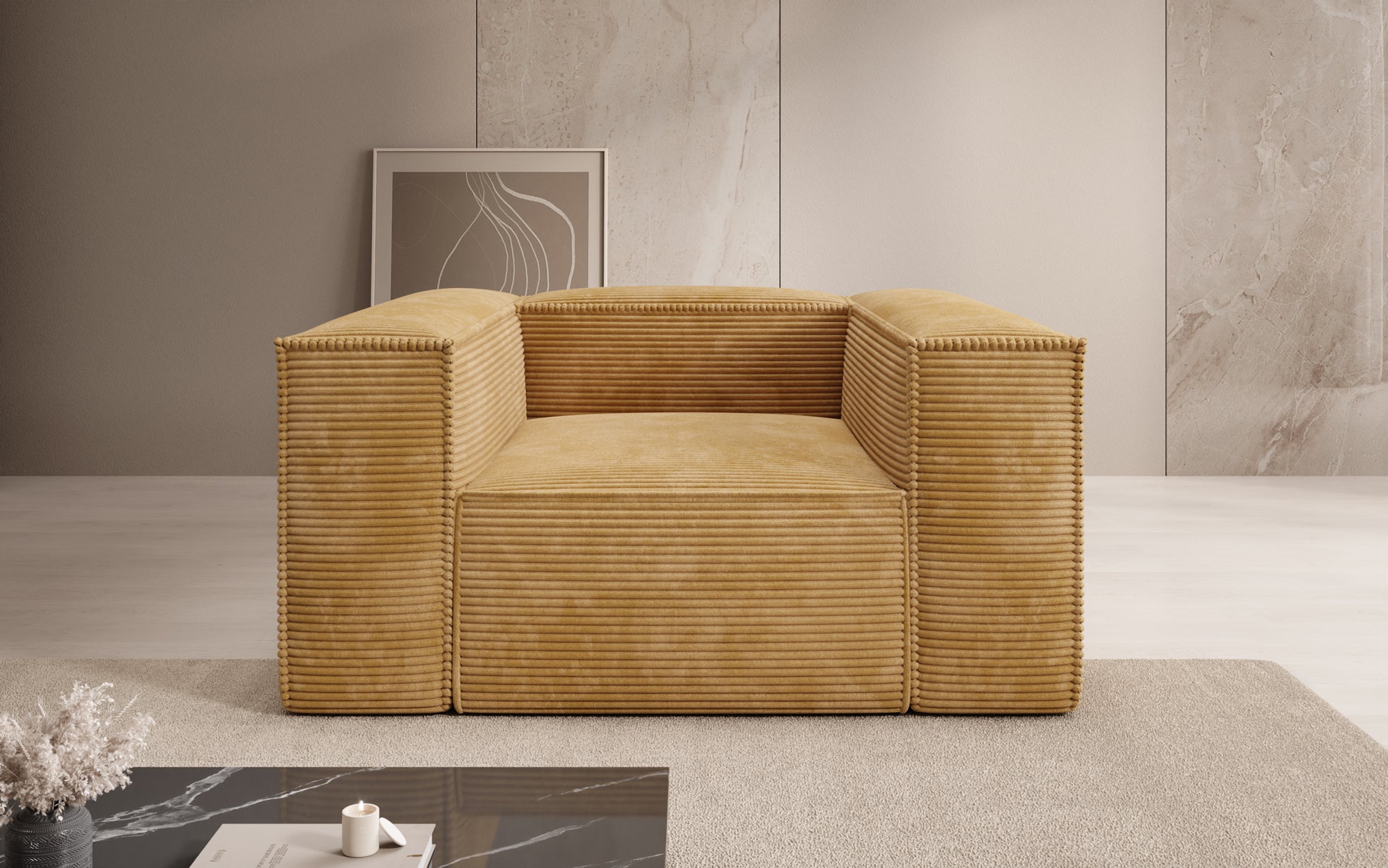 Designer Sofa-Sessel Lesley in Cord