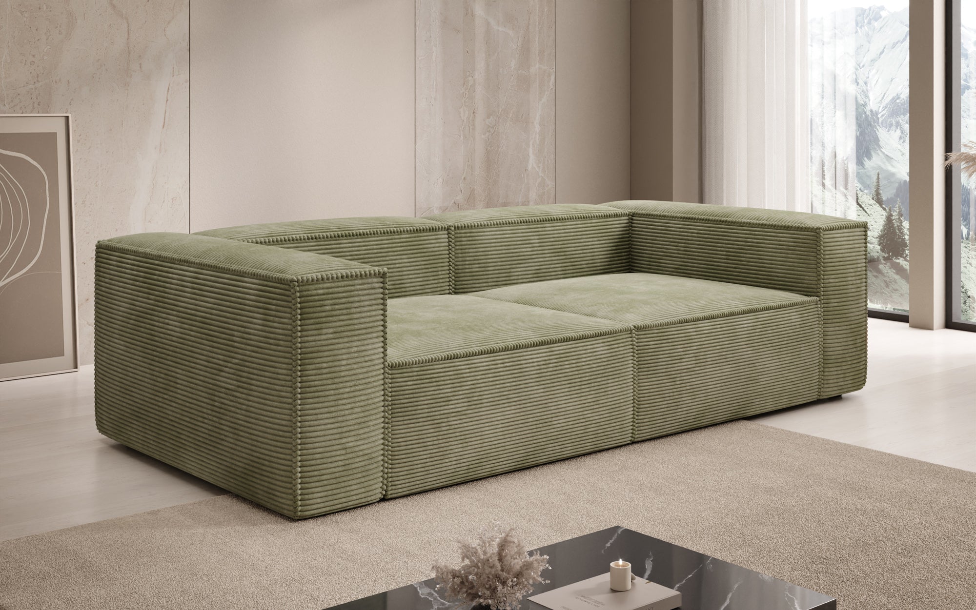 Designer Sofa Lesley 3 Sitzer in Cord