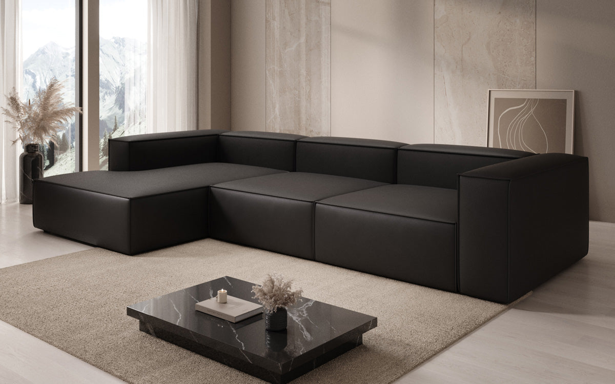 Designer Sofa Lesley L in Echtleder