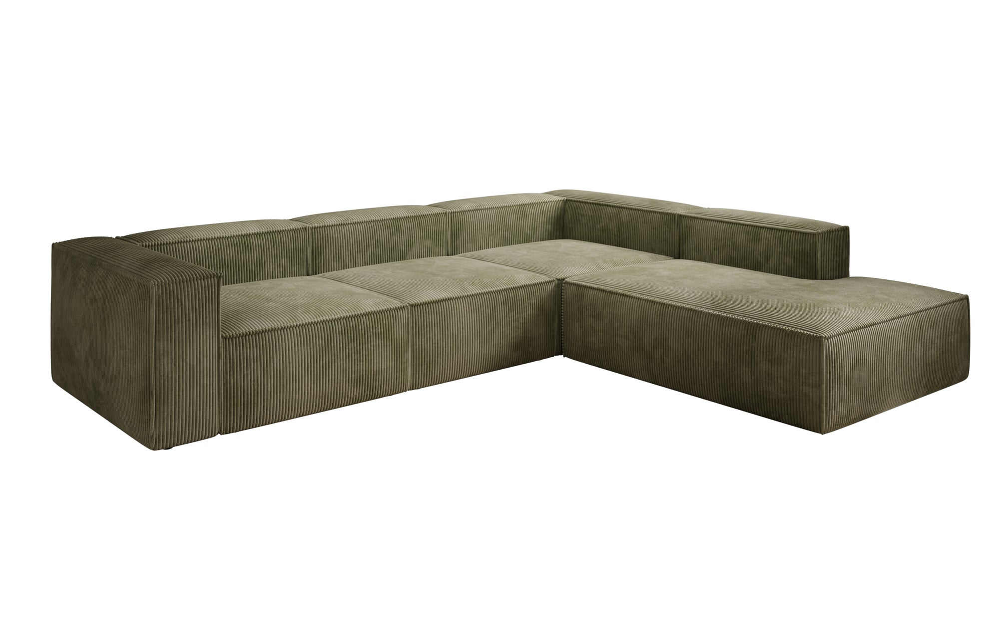 Designer Sofa Lesley L mit langer Ottomane in Cord