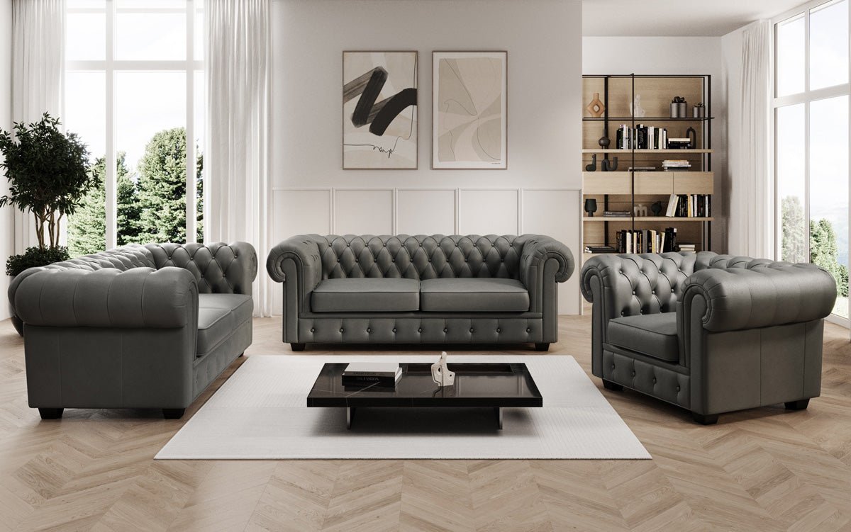 Chesterfield Royal 3+2+1 Sofa Set in Echtleder