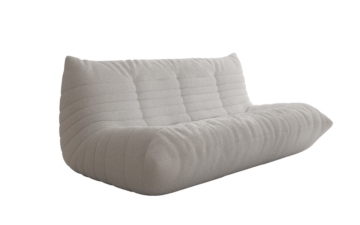Designer 3 Sitzer Sofa Calmo in Teddy Bouclé