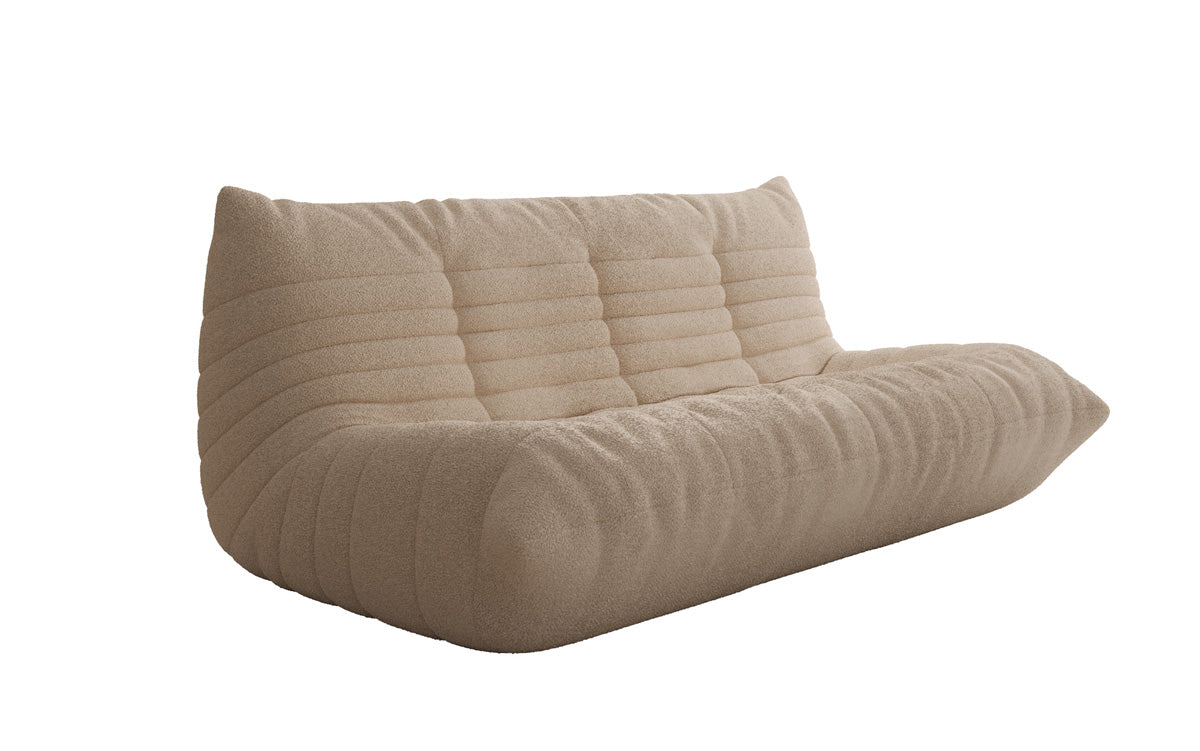 Designer 3 Sitzer Sofa Calmo in Teddy Bouclé