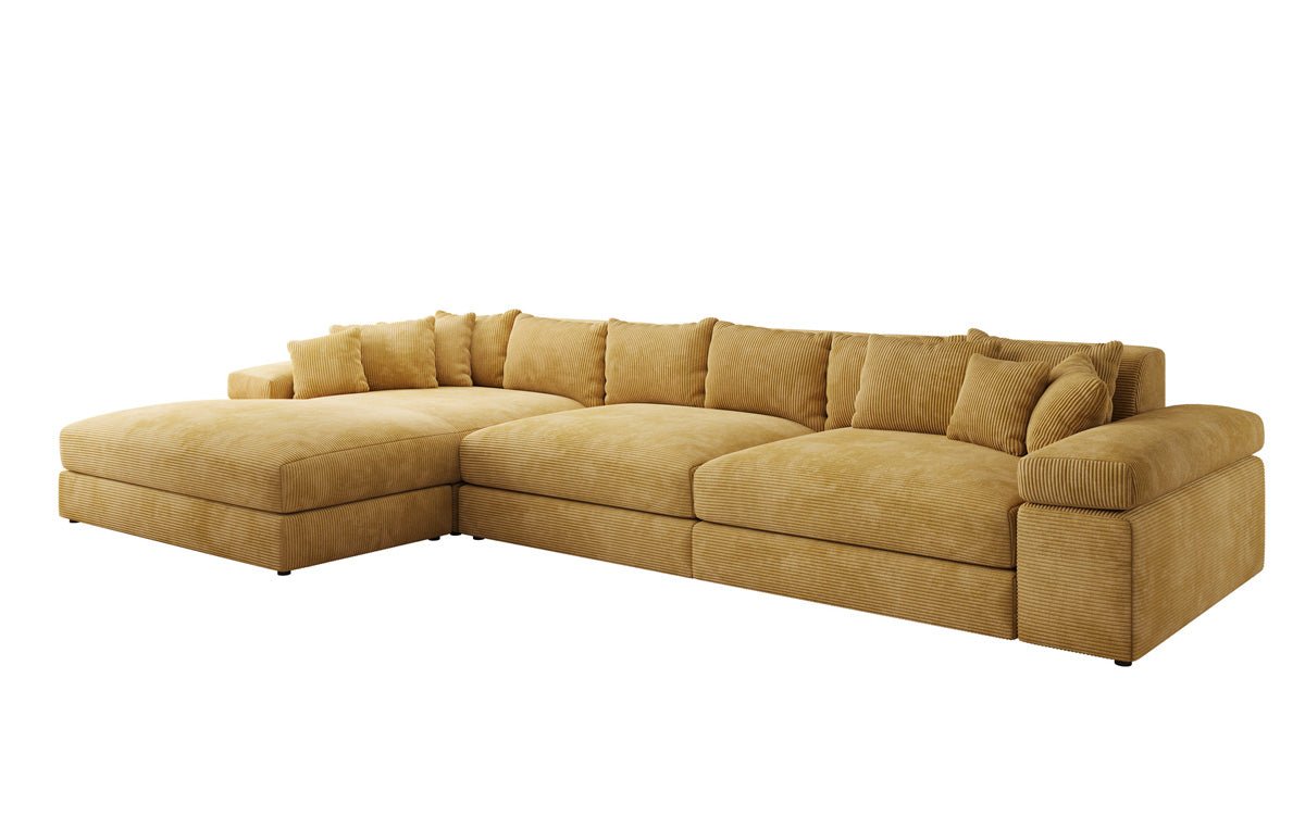 Designer Sofa Bernardo L Maxi mit breiter Ottomane in Cord