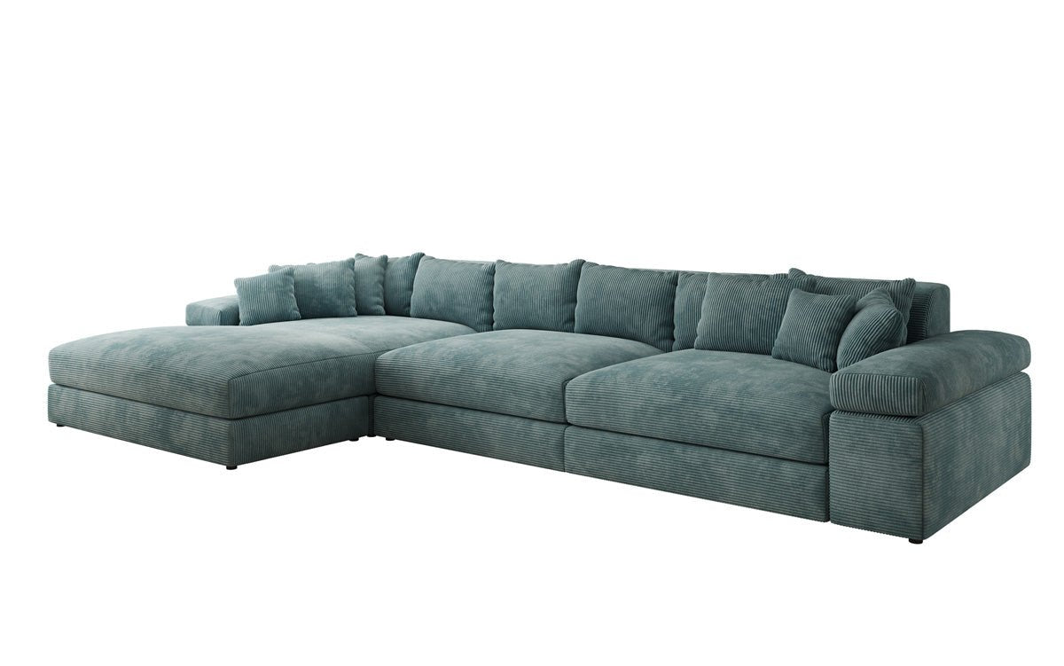 Designer Sofa Bernardo L Maxi mit breiter Ottomane in Cord
