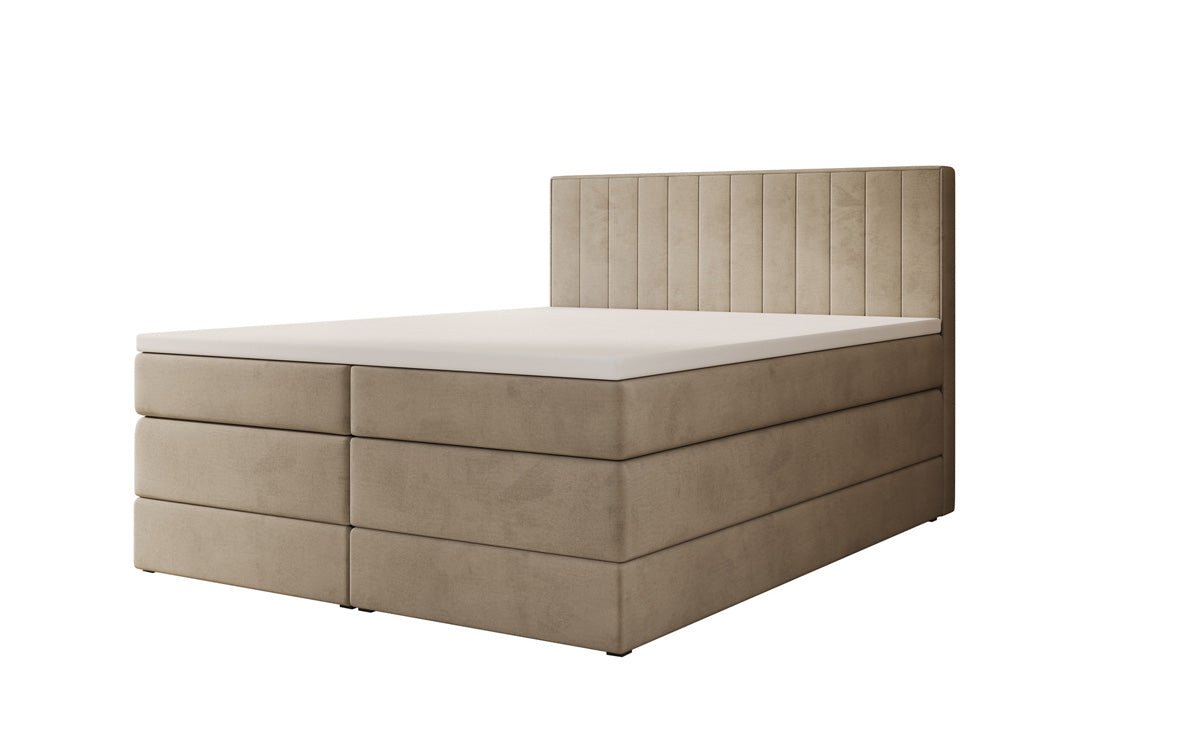 Boxspringbett Avera mit Stauraum in Samt