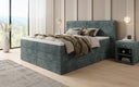 Boxspringbett Ophelia mit hochklappbarem Stauraum in Cord