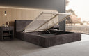 Designer Polsterbett Harmon in Cord mit Stauraum