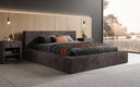 Designer Polsterbett Harmon in Cord mit Stauraum