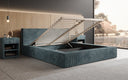 Designer Polsterbett Harmon in Cord mit Stauraum