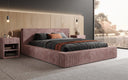 Designer Polsterbett Harmon in Cord mit Stauraum