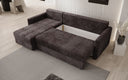 Designer Ecksofa Roma in Cord mit Schlaf- und Klappfunktion